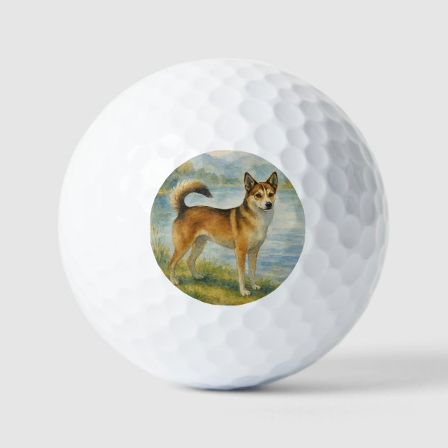 Norwegischer Lundehund Golfball (Vorderseite)