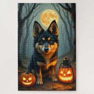 Norwegischer Lundehund Nordic Halloween-Porträt Ku Puzzle