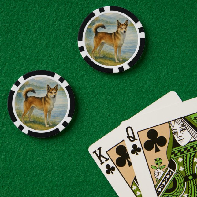 Norwegischer Lundehund Pokerchips (Pokertisch (doppelt))