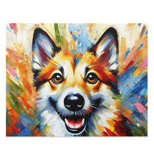 Norwegischer Lundehund: Rötlich Braune Acryl-Kunst Puzzle
