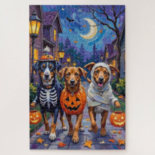 Norwegischer Lundehund Trick-or-Treating Halloween Puzzle
