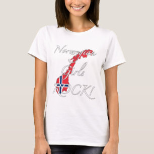 Norwegischer Mädchen-Felsen! T-Shirt