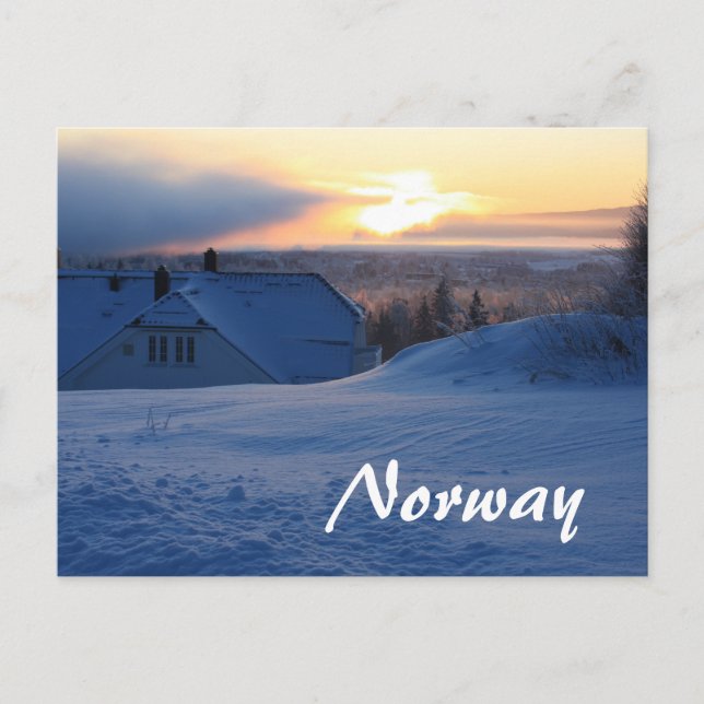Norwegischer Schnee/Norwegen Postkarte (Vorderseite)