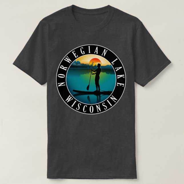 Norwegischer See Wisconsin Paddleboard T-Shirt (Design vorne)