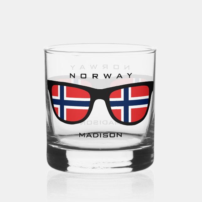 Norwegischer Shades-individuelle Name Whiskyglas (Vorderseite)