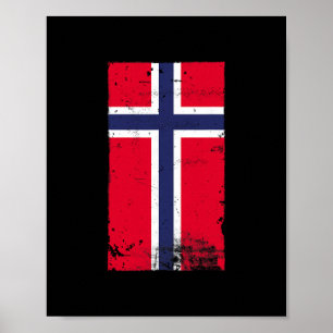 Norwegischer Stolz Reise Urlaub Norwegen Flagge  Poster