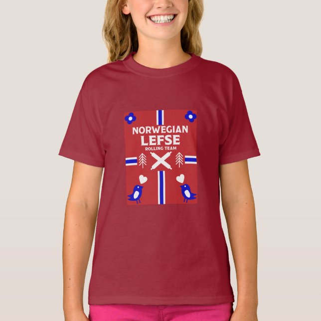Norwegischer T - Shirt Lefse Flatbread (Vorderseite)