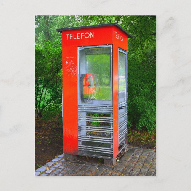 Norwegischer Telefonkabine Postkarte (Vorderseite)