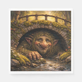 Norwegischer Troll versteckt sich unter der Brücke Serviette