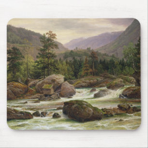Norwegischer Wasserfall, 1840 Mousepad
