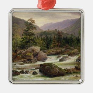 Norwegischer Wasserfall, 1840 Ornament Aus Metall