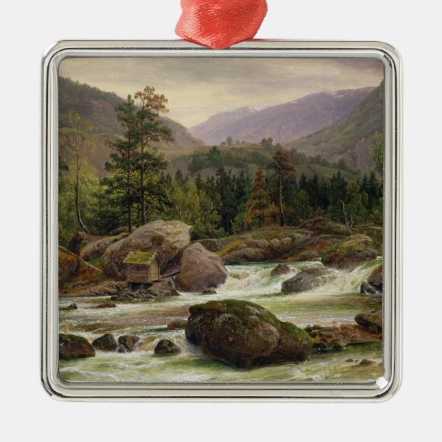 Norwegischer Wasserfall, 1840 Ornament Aus Metall (Vorne)