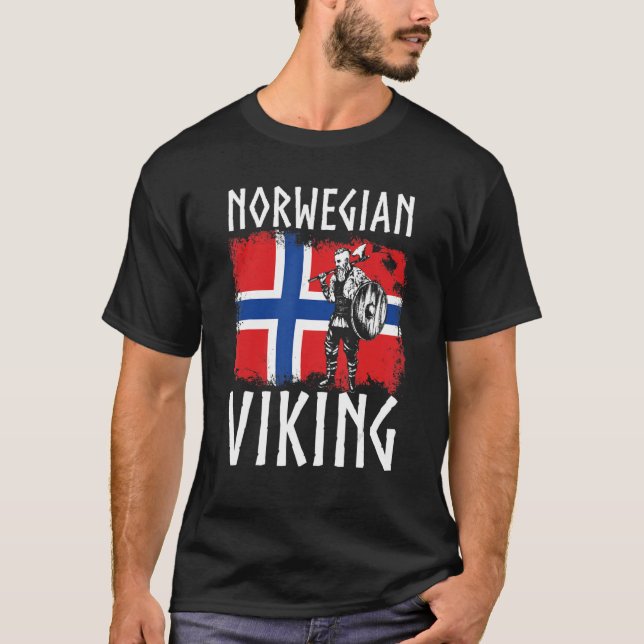 Norwegischer Wikinger Wikinger mit Ax T-Shirt (Vorderseite)