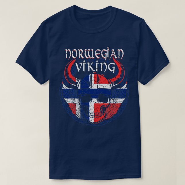 Norwegischer Wikingerschädel T-Shirt (Design vorne)
