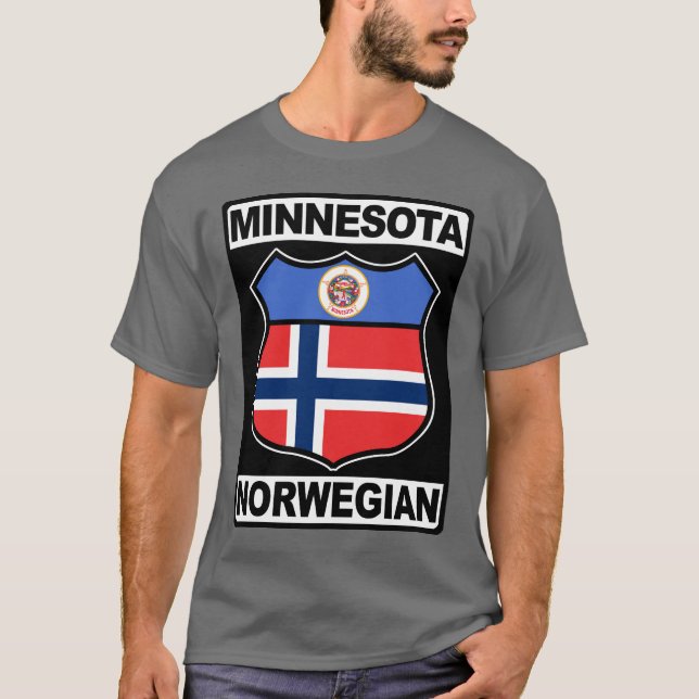 Norwegisches amerikanisches T-Shirt Minnesota (Vorderseite)