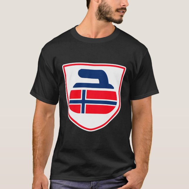 Norwegisches Curling-Schild T-Shirt (Vorderseite)