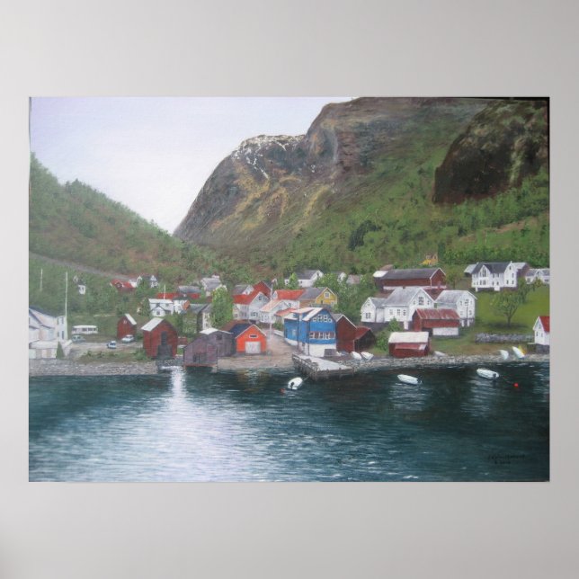 Norwegisches Dorf Poster (Vorne)