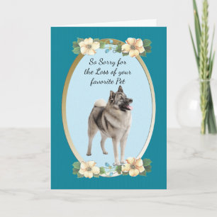 Norwegisches Elkhound Aquamarines florales Beileid Karte