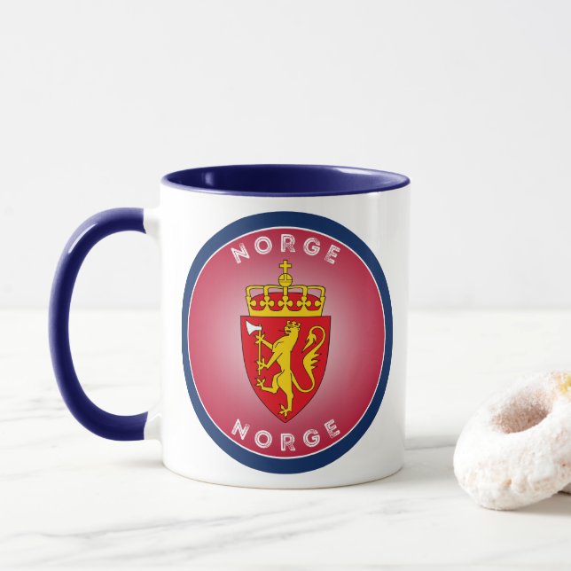 Norwegisches Erbe-Emblem Tasse (Mit Donut)