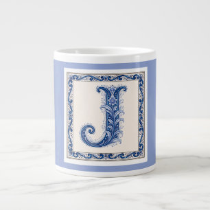 Norwegisches Erbe J Monogramm - Blau Jumbo-Tasse
