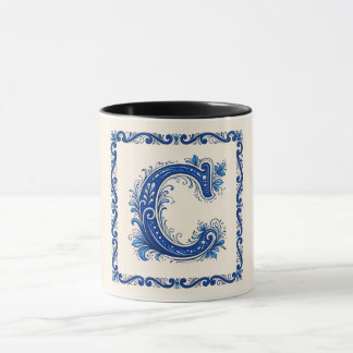 Norwegisches Erbe Monogramm-Blau Tasse