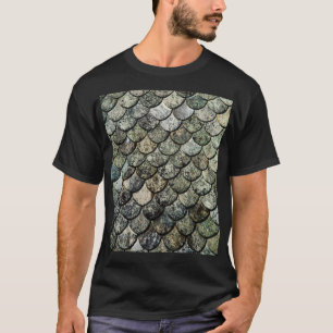 Norwegisches Fisch-Skala-Muster-Schieferdach T-Shirt