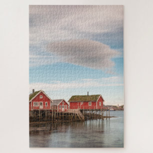 Norwegisches Fischerdorf Lofoten Puzzle