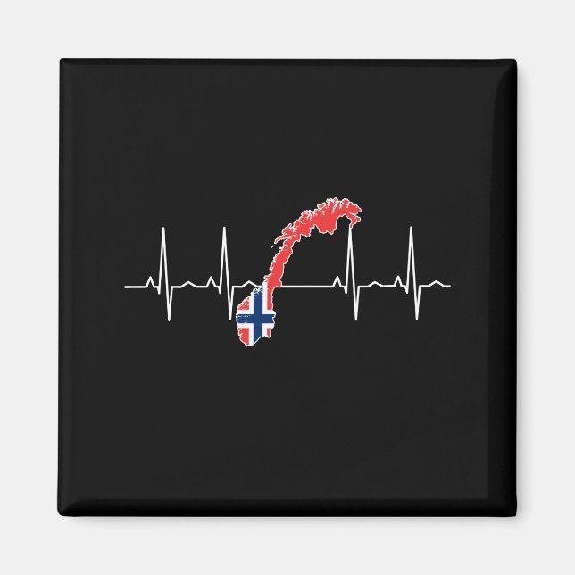 Norwegisches Flag-Heartbeat Magnet (Vorne)