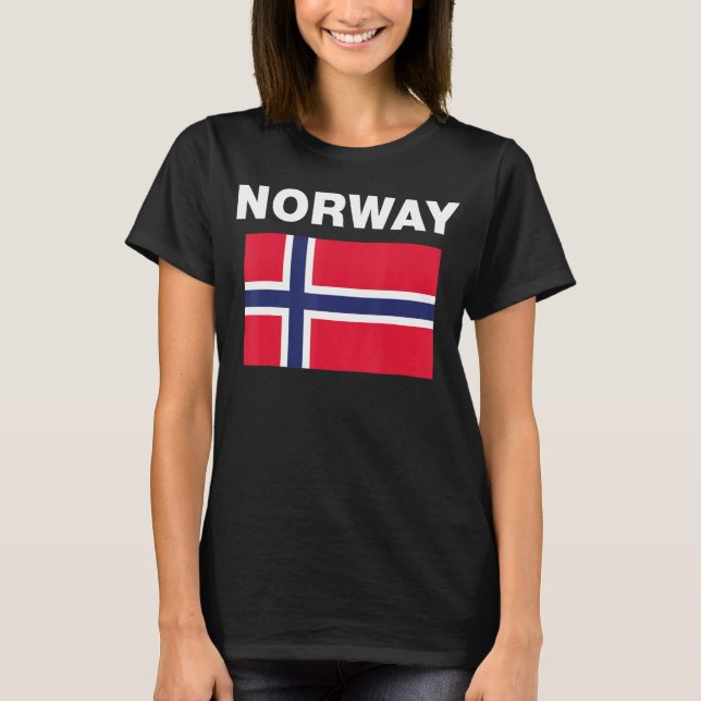 Norwegisches Flaggengebiet T-Shirt (Vorderseite)