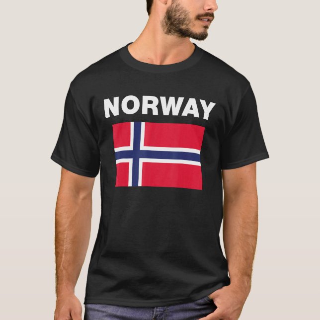 Norwegisches Flaggengebiet T-Shirt (Vorderseite)