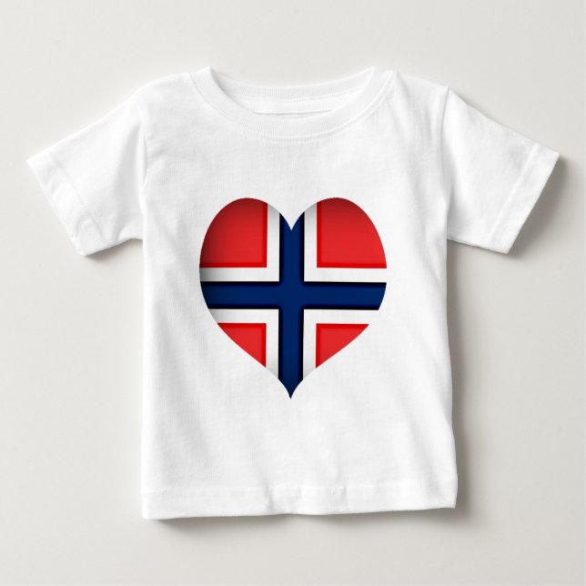 Norwegisches Flaggenherz Baby T-shirt (Vorderseite)