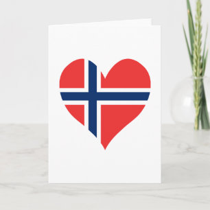 Norwegisches Flaggenherz Karte