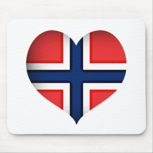 Norwegisches Flaggenherz Mousepad