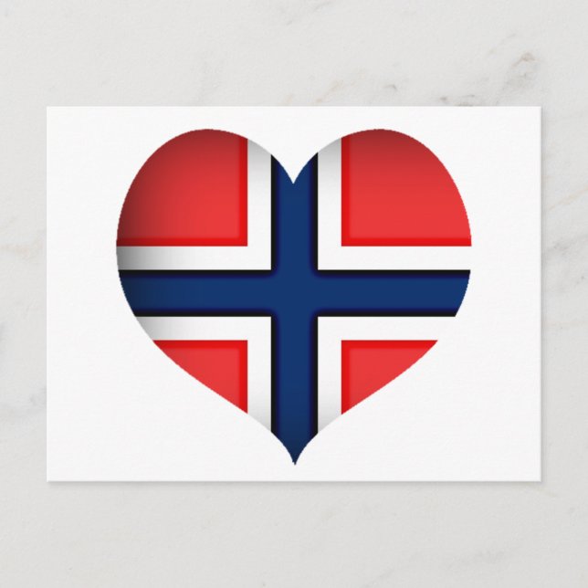 Norwegisches Flaggenherz Postkarte (Vorderseite)