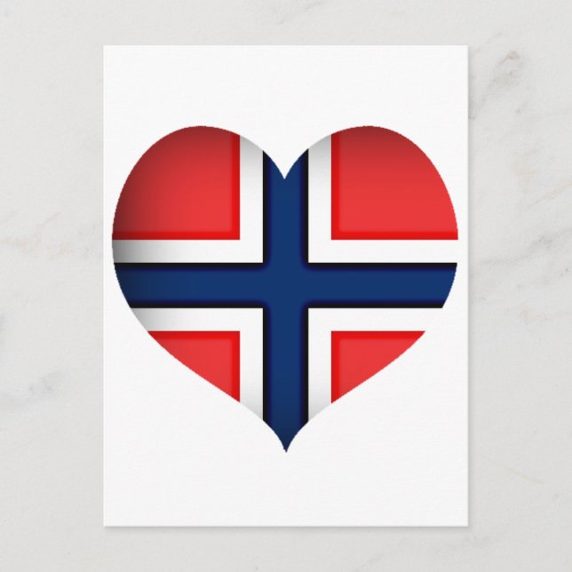 Norwegisches Flaggenherz Postkarte (Vorderseite)