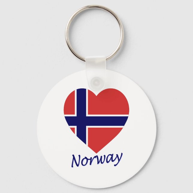 Norwegisches Flaggenherz Schlüsselanhänger (Vorderseite)