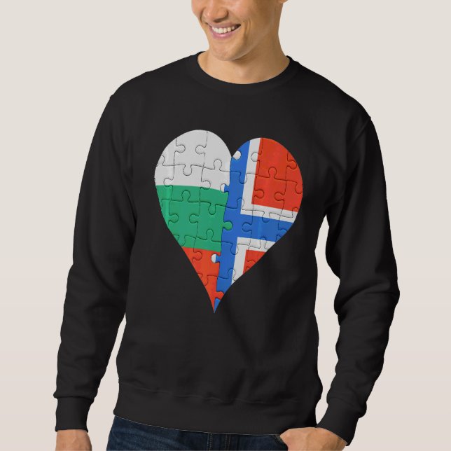 Norwegisches Flaggenherz Sweatshirt (Vorderseite)