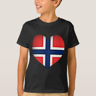Norwegisches Flaggenherz T-Shirt