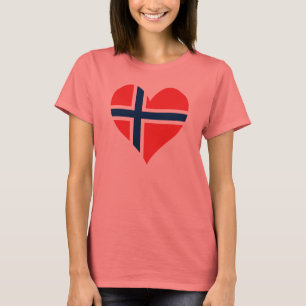 Norwegisches Flaggenherz T-Shirt
