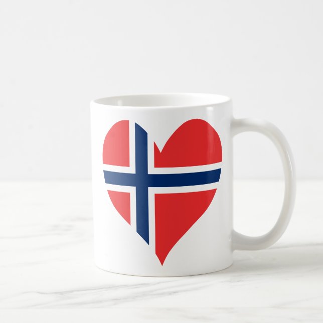 Norwegisches Flaggenherz Tasse (Rechts)