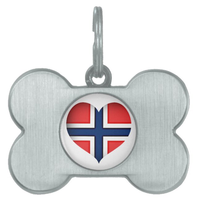 Norwegisches Flaggenherz Tiermarke (Vorderseite)