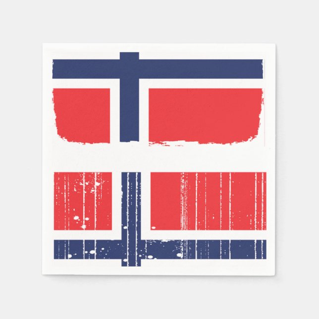 Norwegisches Flaggenpapier Napkins Serviette (Vorderseite)