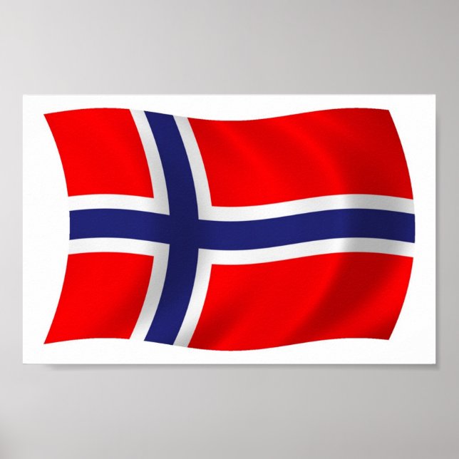Norwegisches Flaggenposter drucken Poster (Vorne)