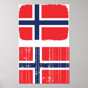 Norwegisches Flaggenposter Poster
