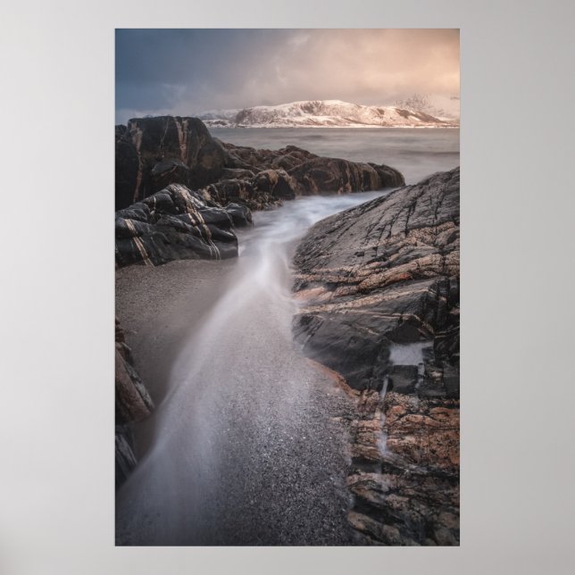 Norwegisches Foto Küstenlandschaft Poster (Vorne)