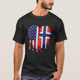 Norwegisches Heritage Monat Norwegen Flag Heft T-Shirt