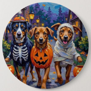 Norwegisches Lundehund Trick-or-Treating Halloween Button