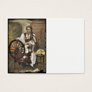 Norwegisches Mädchen ein Spinnrad