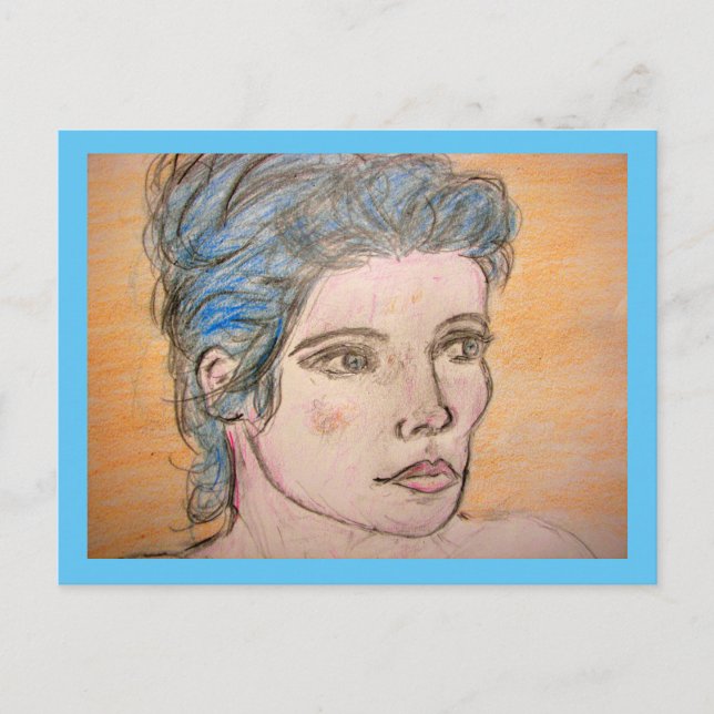 Norwegisches Mädchen Postkarte (Vorderseite)