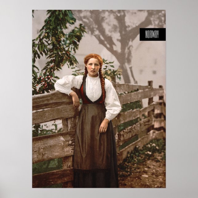 Norwegisches Mädchen (um 1900) Poster (Vorne)